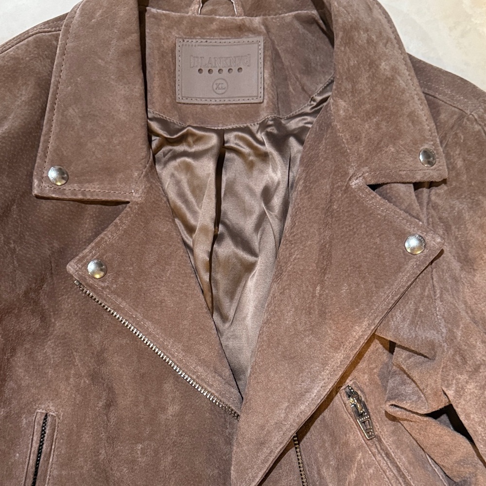 Blank NYC Chocolate Suede Leather Jacket - Picture 5 of 9